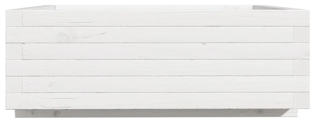 Vaso/floreira de jardim 70x70x26,5 cm pinho maciço branco