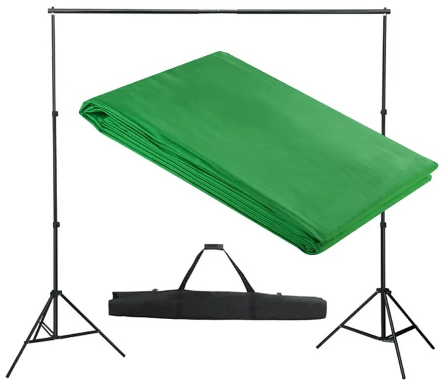 160066 vidaXL Sistema porta-fundos 300 x 300 cm verde