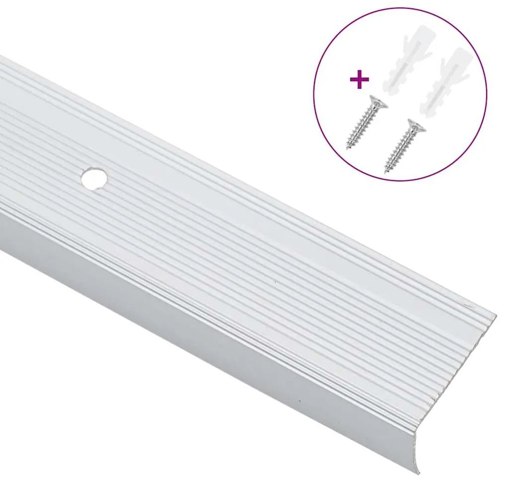 Acabamento para Escada 30 pcs Prateado 67 cm Alumínio