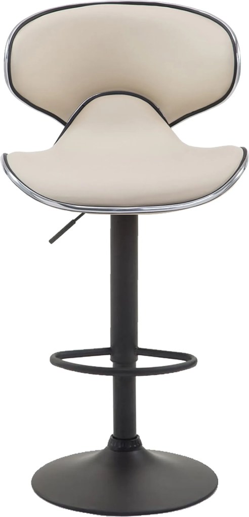 Conjunto de 2 bancos de bar em couro sintético Creme