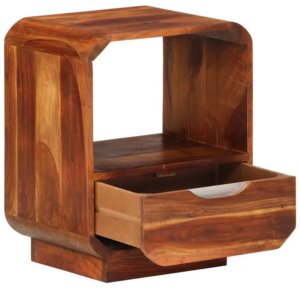 Mesa cabeceira c/ gaveta madeira acácia maciça 40x30x50 cm
