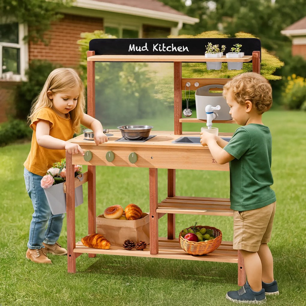 Cozinha de brincar para crianças para exterior 93 x 73 x 38 cm Caramelo