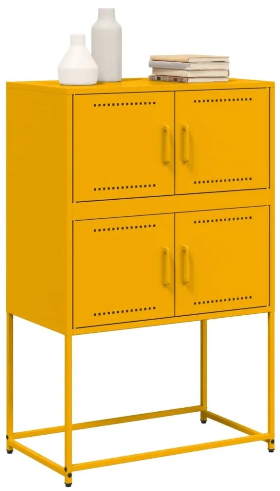 Aparador 68,5x38,5x107 cm aço amarelo mostarda