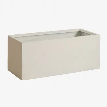Vaso De Flores Retangular De Cimento Sergio 100 X 40 X 40 Cm & Branco - Sklum