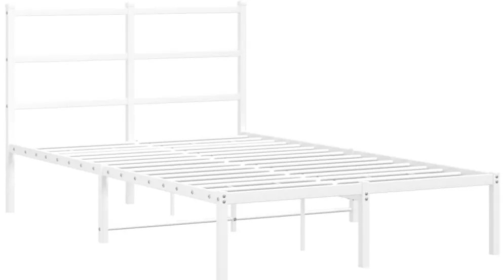 Estrutura de cama com cabeceira 120x200 cm metal branco
