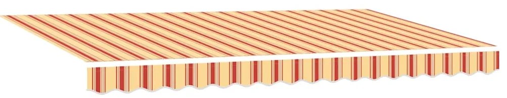 Toldo Retrátil Manual Amarelo e Laranja e Branco