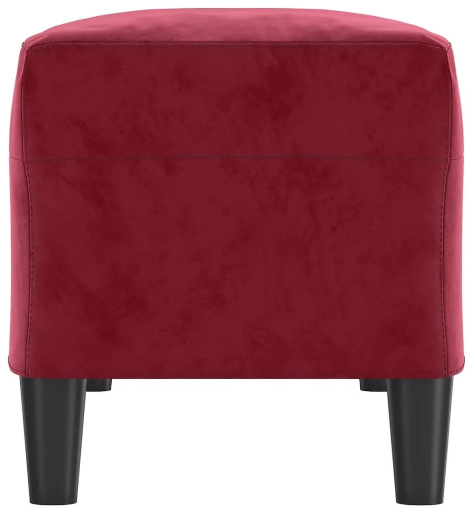Banco 100x35x41 cm veludo vermelho tinto