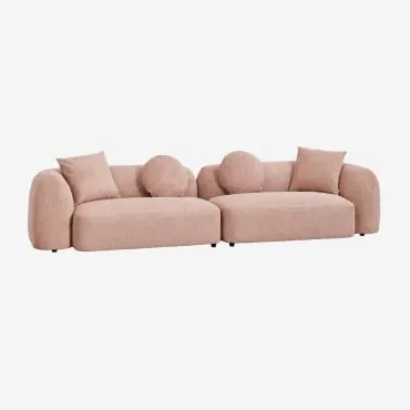Sofá Modular De 2 Peças Em Chenille Coco Tecido Chenille Rosa Quartzo - Sklum
