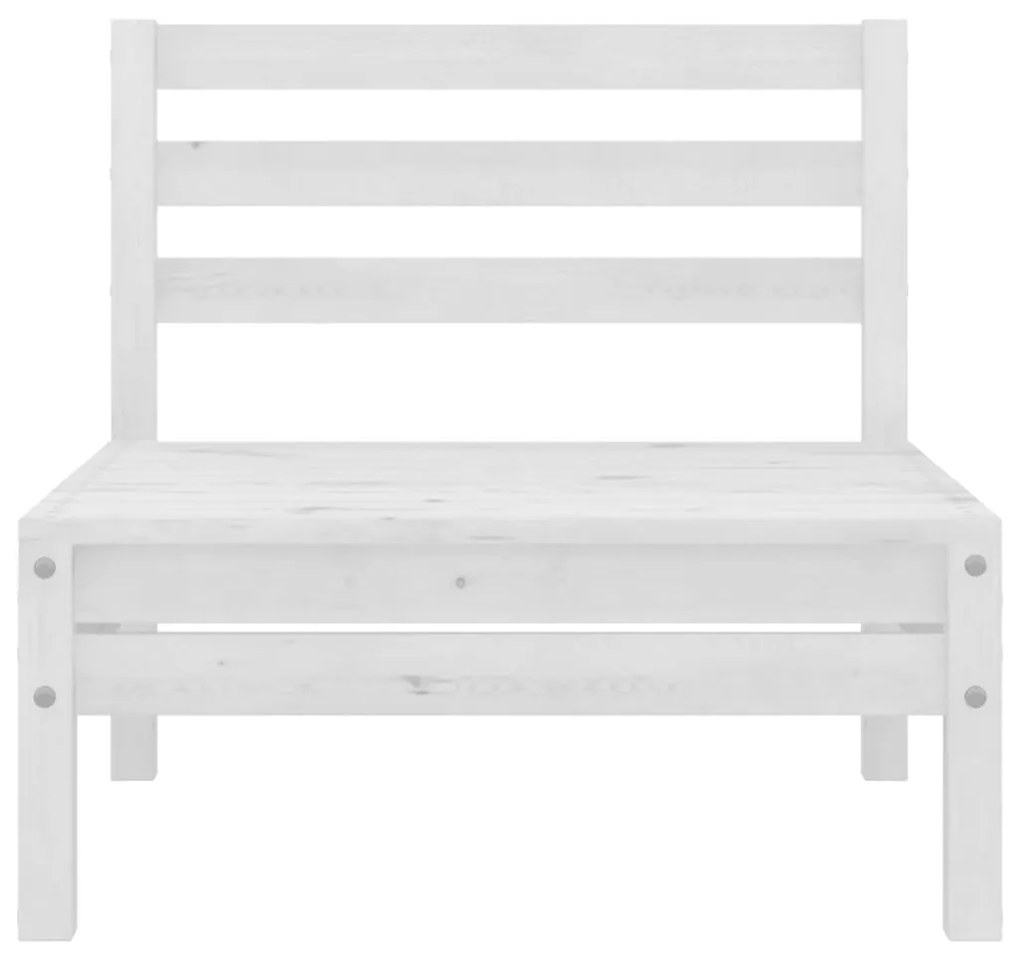 4 pcs conjunto lounge de jardim pinho maciço branco