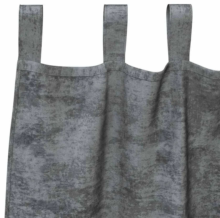 Conjunto com 2 Cortinas de Veludo com Ilhós Cinza 225x140 cm