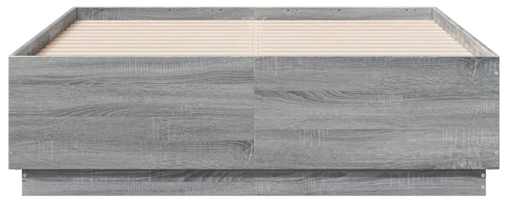 Estrutura de cama 135x190 cm derivados de madeira cinza sonoma