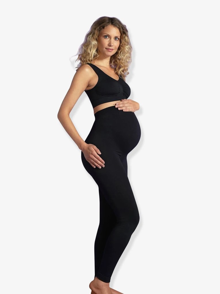 Leggings CARRIWELL, apoio ventral e dorsal integrado, para grávida preto
