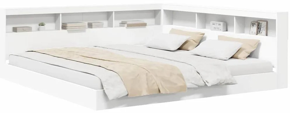 Cama Estante Branca 180x200 cm Madeira Engineered