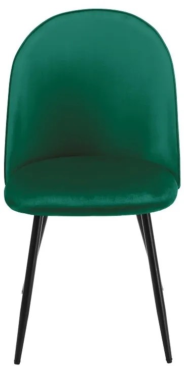 Conjunto 4 Cadeiras jantar MAGDA NEW, metal, tecido veludo verde