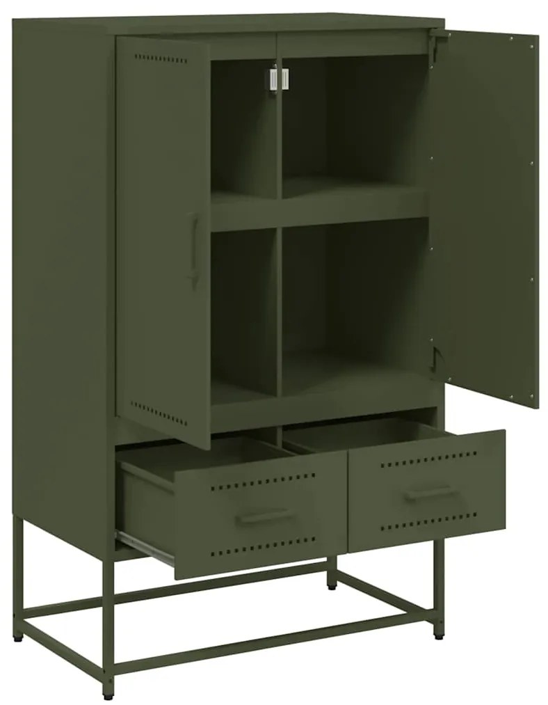 Móvel alto 68x39x111,5 cm aço verde azeitona