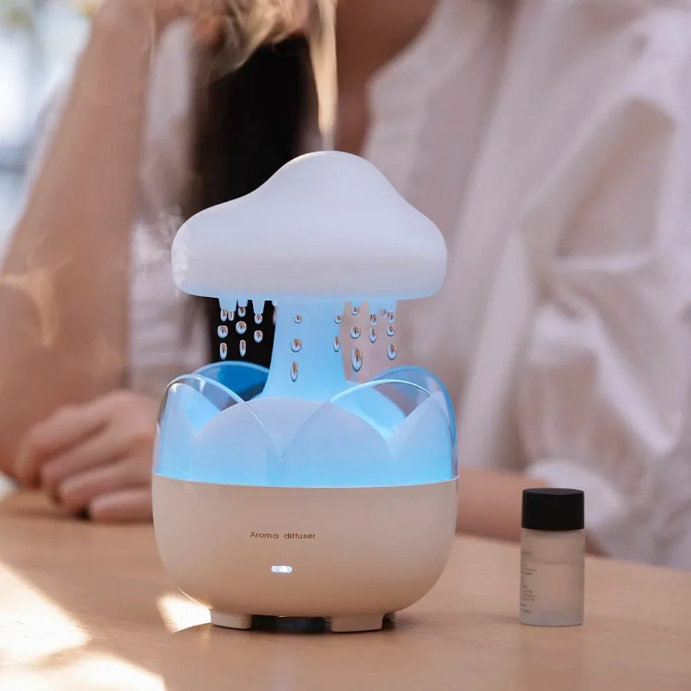 Difusor de Aromas Nuvem – Humidificador Elétrico com Luz Noturna e Son