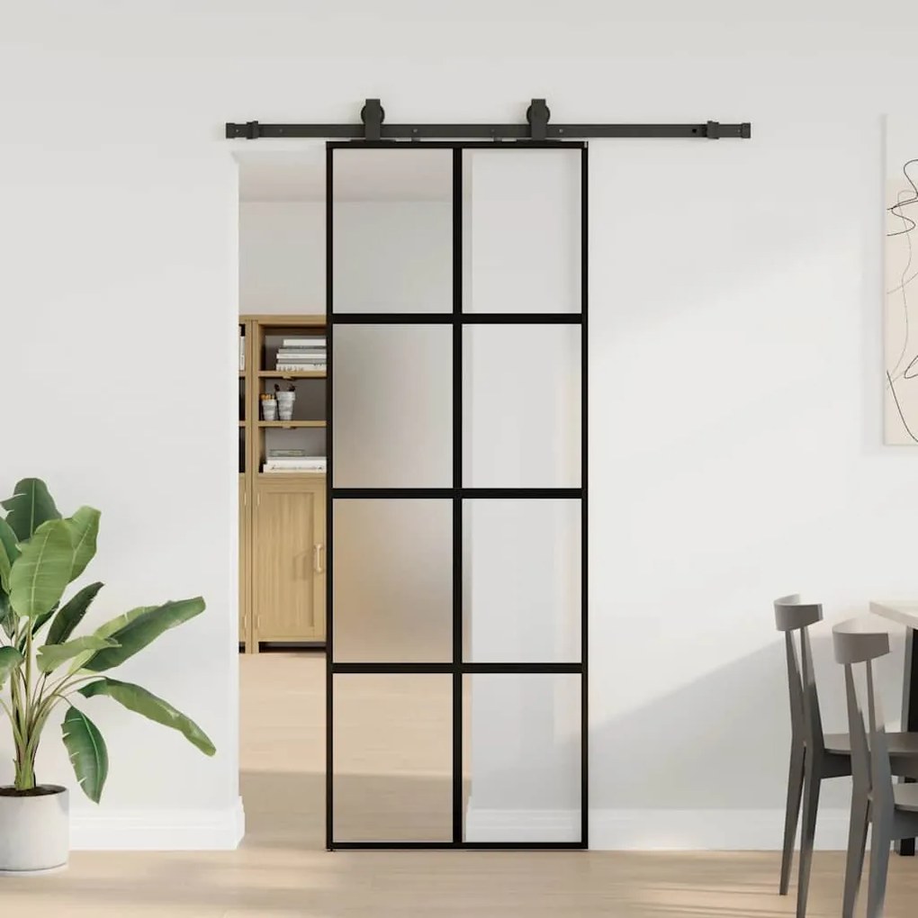vidaXL Porta deslizante c/ conj. ferragens 76x205 cm vidro temperado