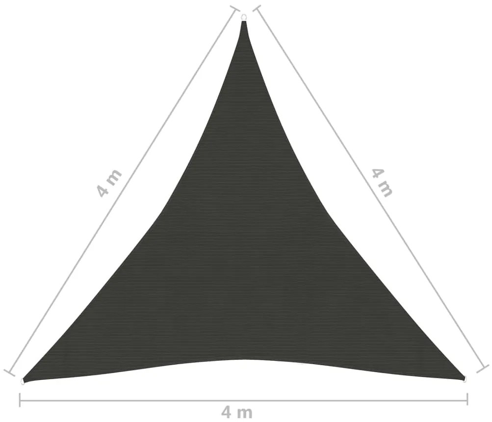 Para-sol estilo vela 160 g/m² 4x4x4 m PEAD antracite