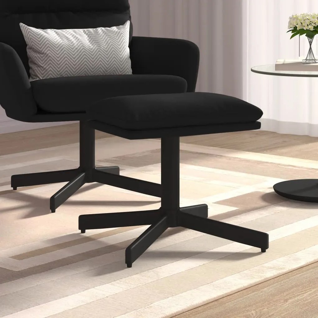 vidaXL Apoio de pés 60x60x36 cm veludo preto