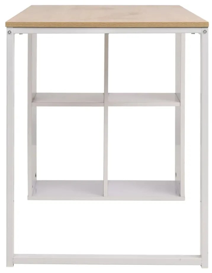 Secretária 120x60x75 cm cor carvalho e branco