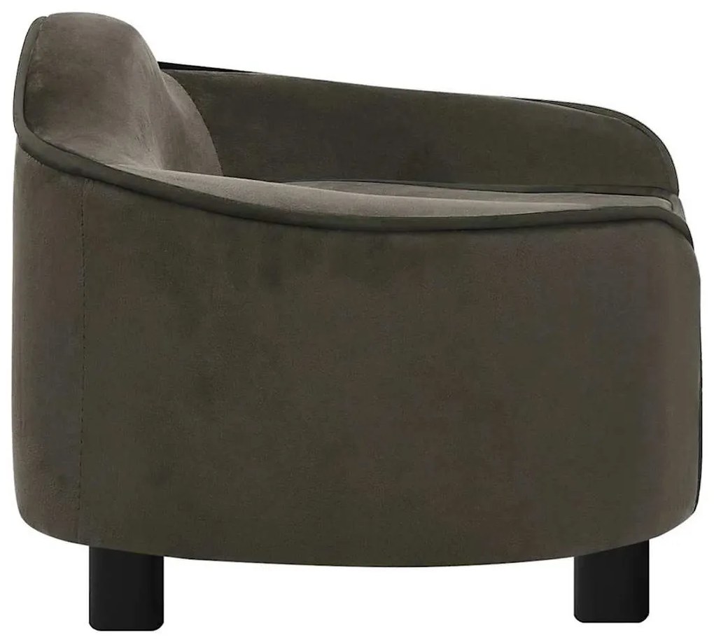 Sofá para cães 67x47x36 cm pelúcia cinzento-escuro