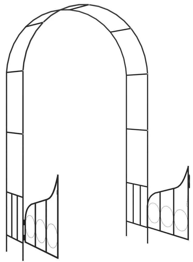 Arco de jardim com portão 138x40x238 cm ferro preto