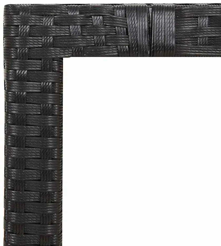 9 pcs conjunto de bistrô p/ jardim c/ almofadões vime PE preto