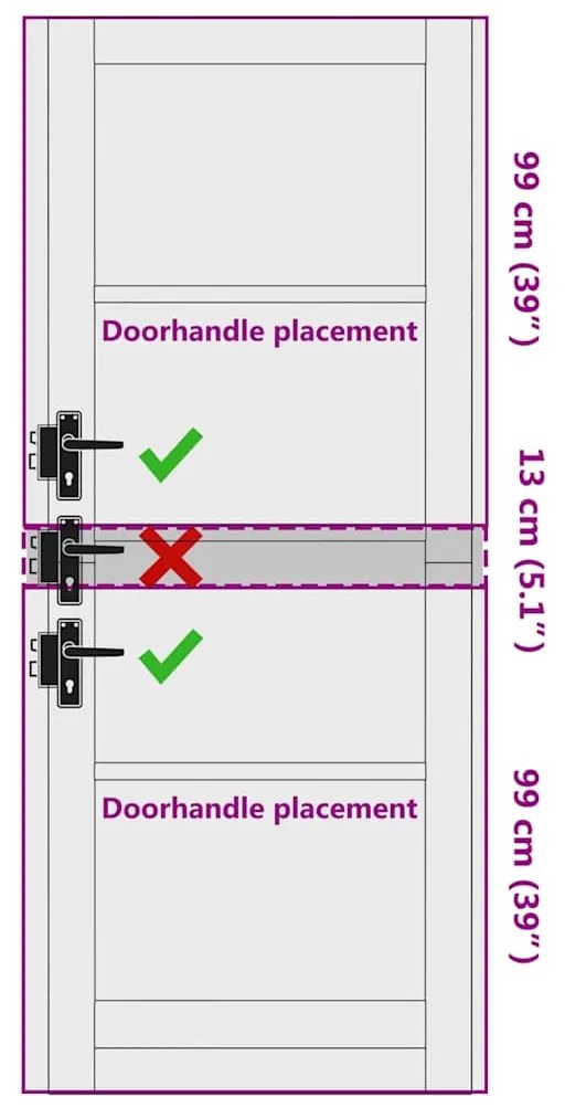 Porta Interior "ORKDAL" 83x211x4 cm de Madeira Sólida de Pinheiro