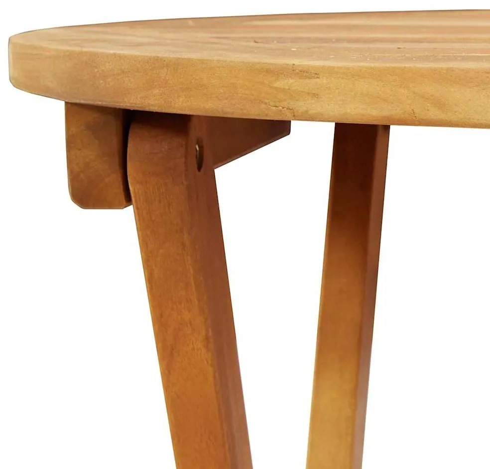 Mesa de Jardim Dobrável Redonda Ø60 x 72 cm em madeira de acácia
