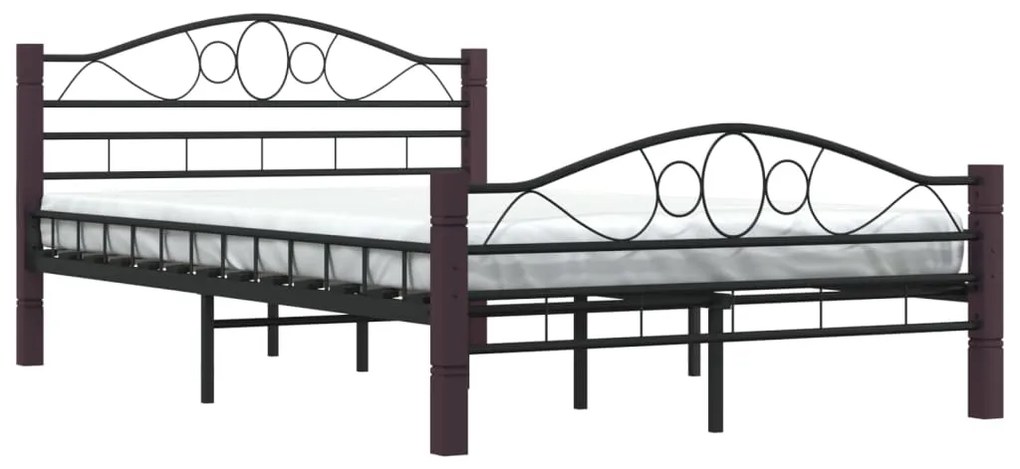 Estrutura de cama em metal 140x200 cm preto