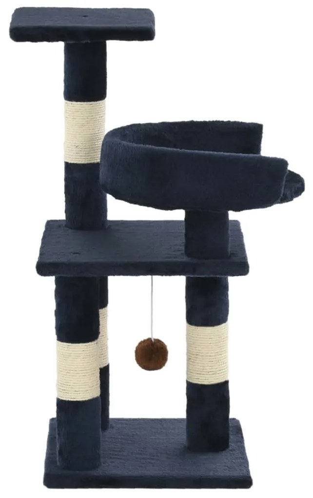 Árvore p/ gatos c/ postes arranhadores sisal 65 cm azul