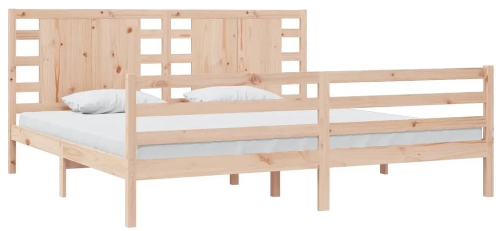 Cama sem colchão 200x200 cm madeira de pinho maciça