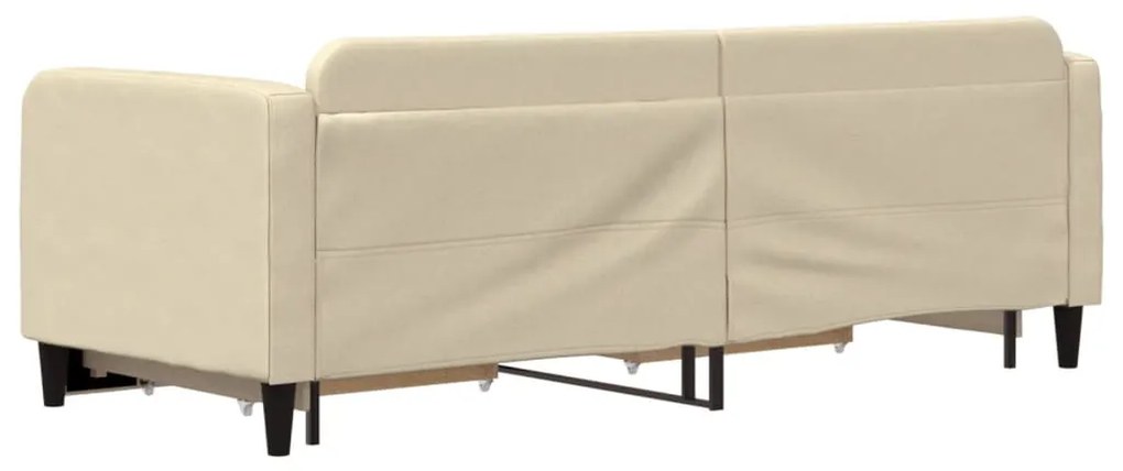 Sofá-cama com gavetão e gavetas 80x200 cm tecido cor creme