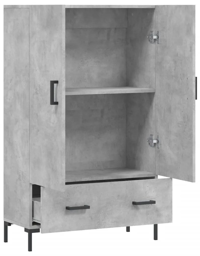 Aparador alto 69,5x31x115 cm derivados de madeira cinza-cimento