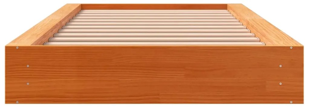 Cama sem colchão 90x200 cm pinho maciço castanho-mel