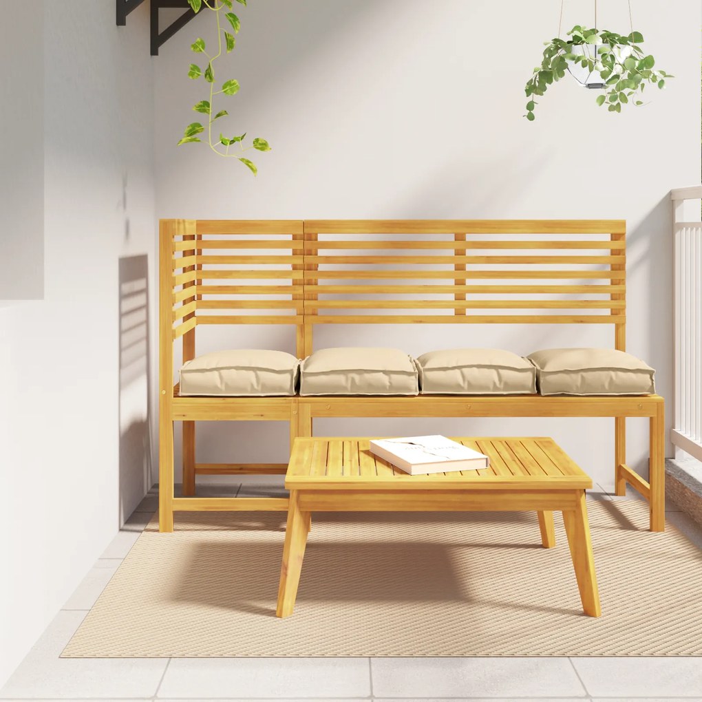 vidaXL Almofadas de Palete da para Assento 4 pcs Bege 40x40x8 cm Tecido Oxford