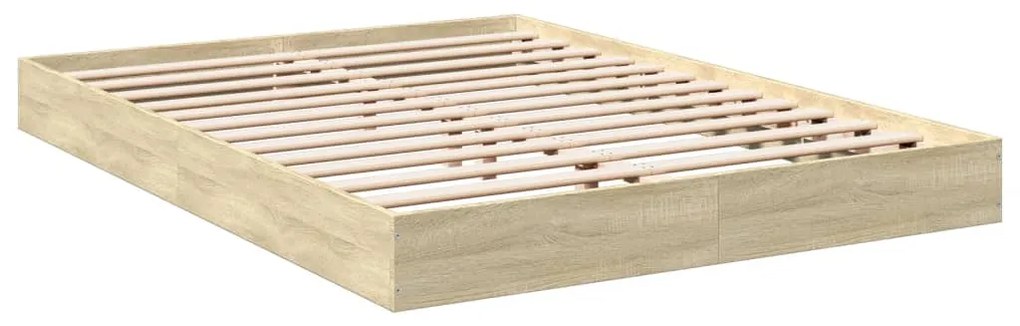 Estrutura de cama 135x190 cm derivados madeira carvalho sonoma