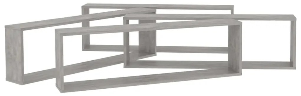 Estantes parede cúbicas 4pcs derivados de madeira cinza cimento