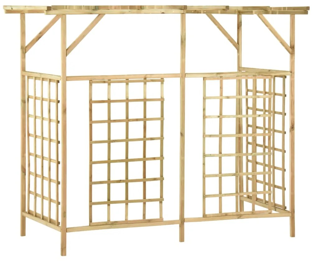 Pérgola jardim p/ caixotes triplos madeira de pinho impregnada