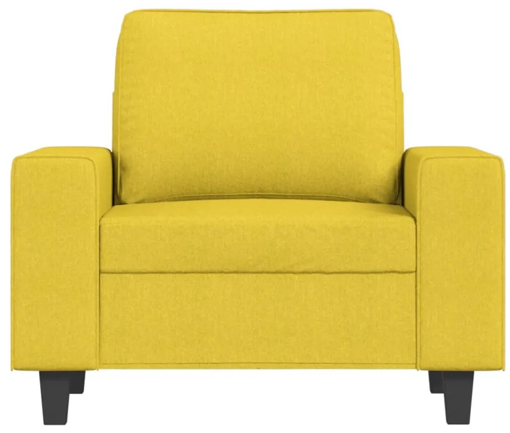 Poltrona com apoio de pés 60 cm tecido amarelo-claro