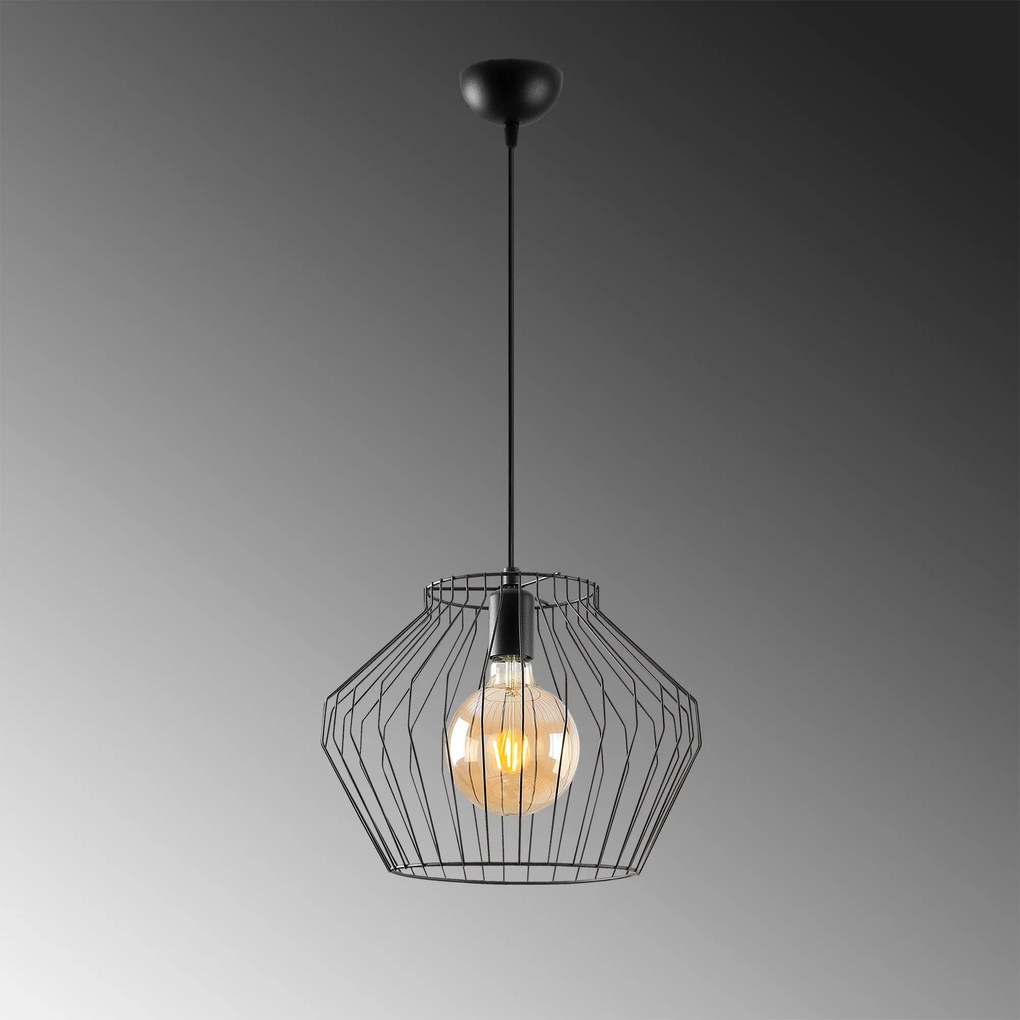 Candeeiro de Teto Vazo – Preto – 35 x 35 cm