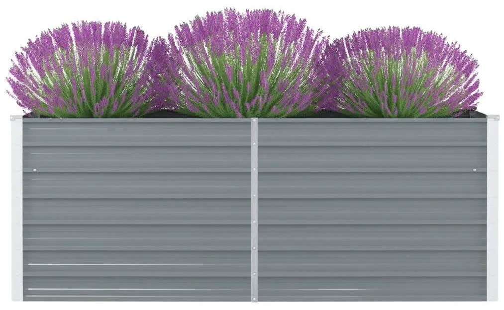 Canteiro de jardim elevado 160x80x45cm aço galvanizado cinzento