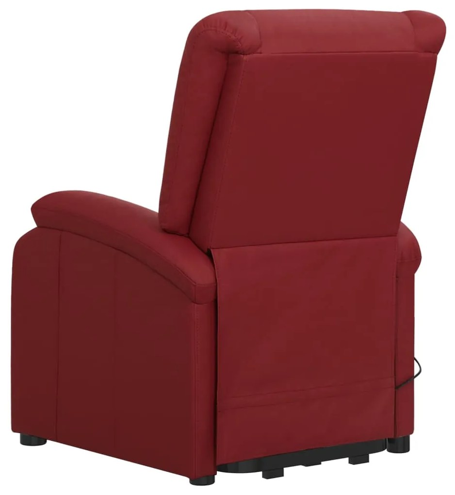 Poltrona elevatória couro artificial vermelho tinto