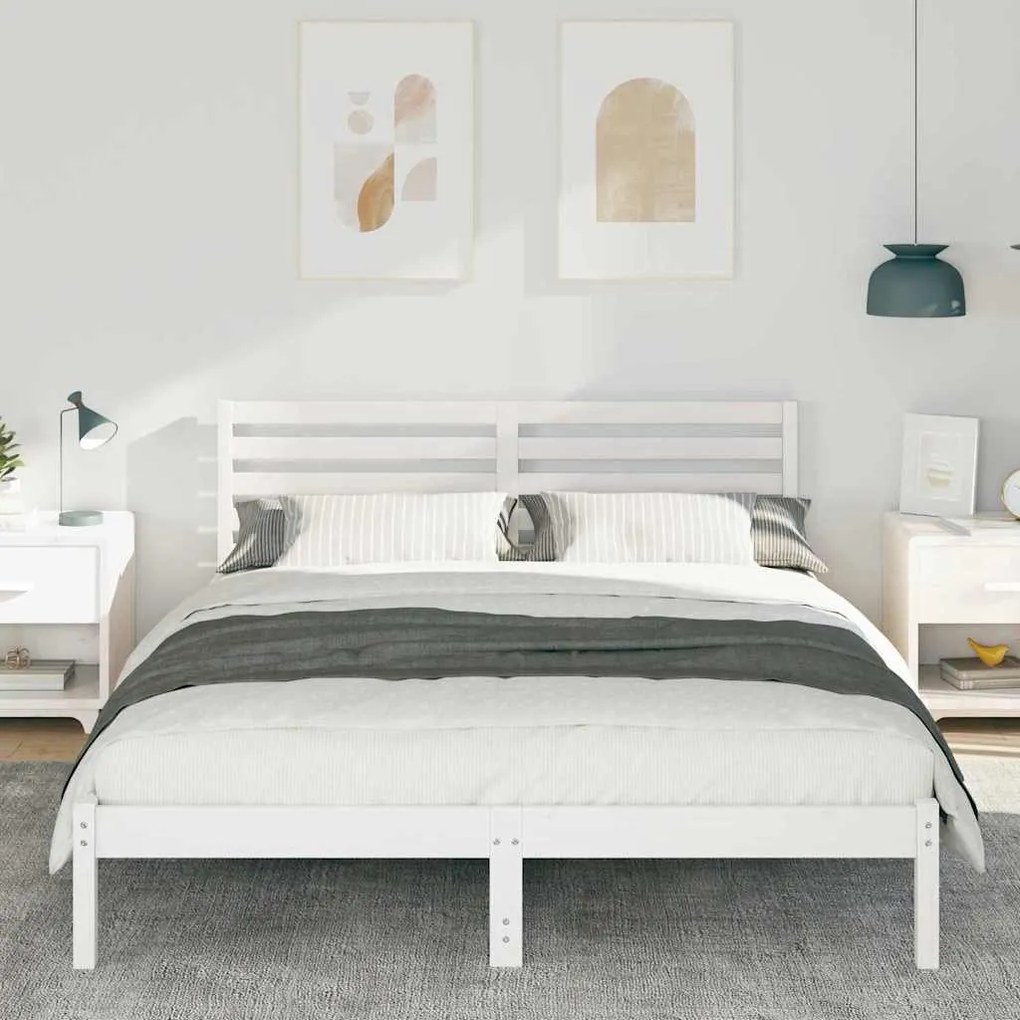 Estrutura da Cama com cabeceira Branco 160 x 200 cm