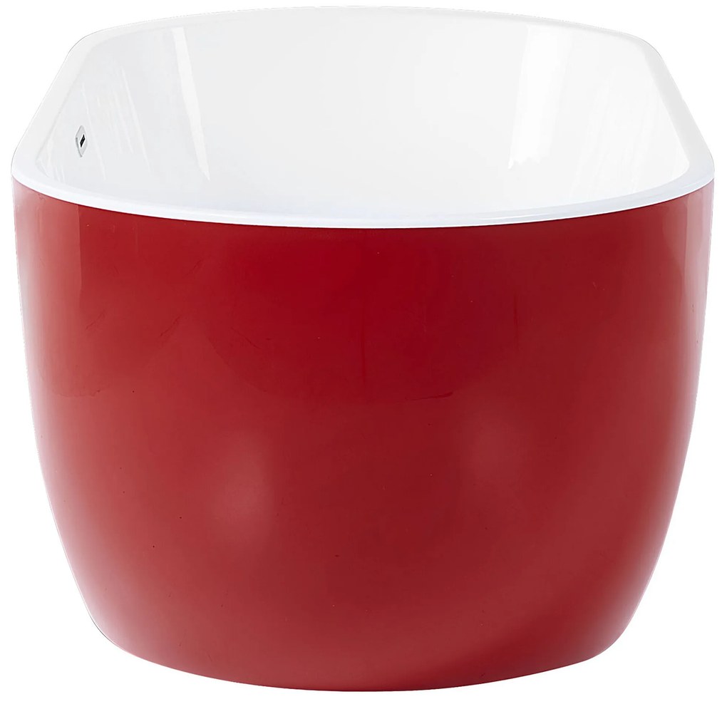 Banheira autónoma em acrílico vermelho 150 x 75 cm NEVIS Beliani