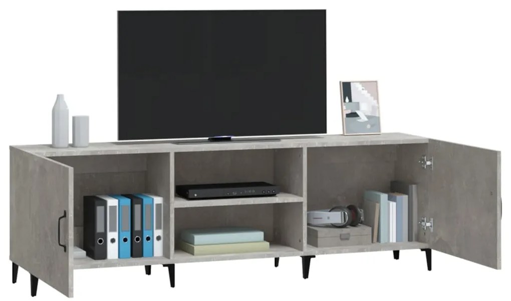 Móvel de TV 150x30x50 cm derivados de madeira cinza-cimento