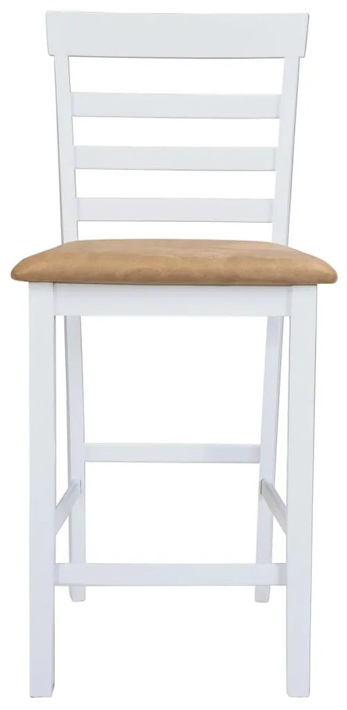 Consola de mesa branca e conjunto de 4 cadeiras de bar
