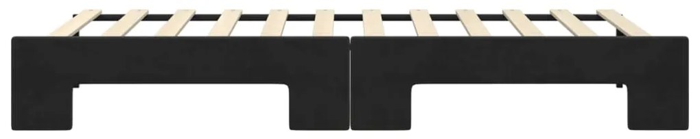 Sofá-cama com gavetão 90x200 cm veludo preto