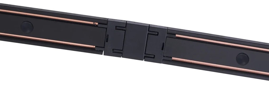 Sistema de iluminação de trilho moderno com 4 focos pretos monofásicos - Magnetic Samson