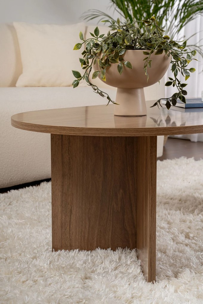 Mesa de Centro "Sable" – Nogueira, 105x65x40 cm, Design Acolhedor